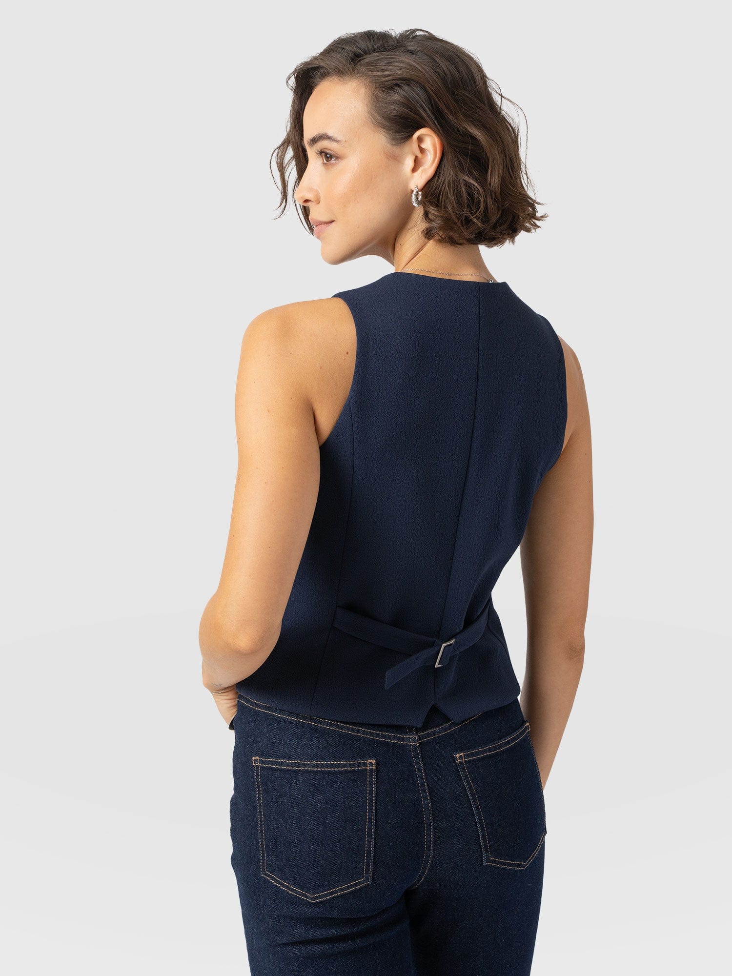 Astrid Waistcoat - Navy - Women's Jackets | Saint + Sofia? EU